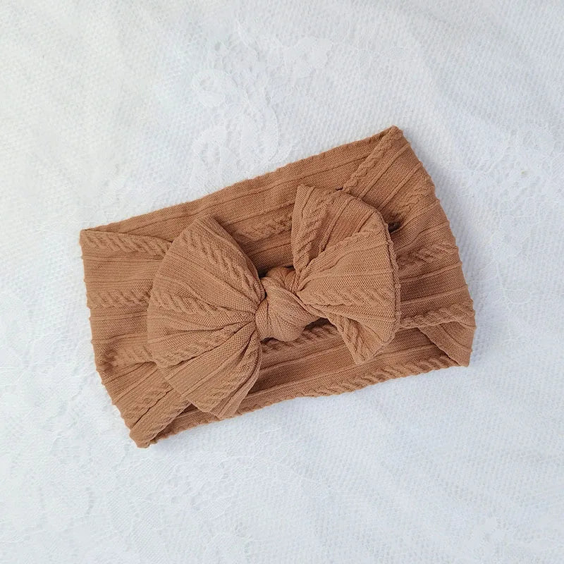 3-Piece Baby Bow Headband Set – Soft Nylon Baby Girl Hair Accessories