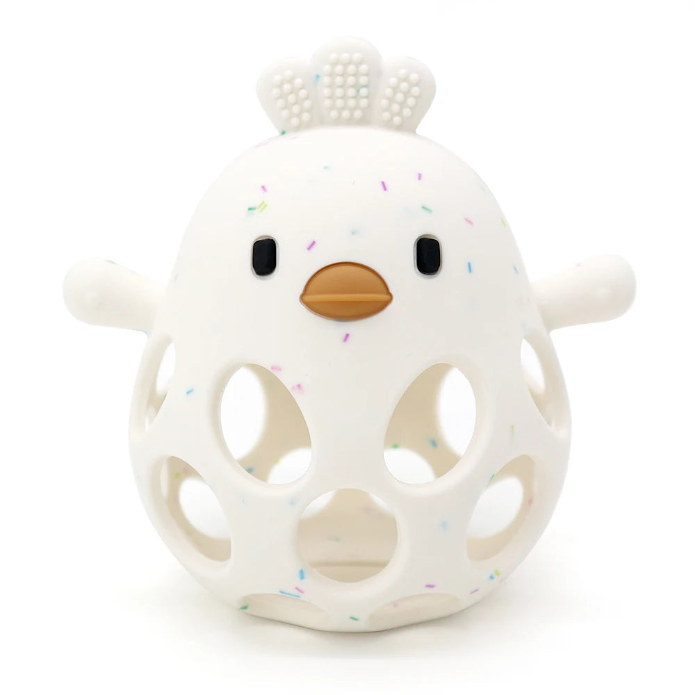 Silicone Baby Teether Toy | Soft Chick-Shaped Sensory Teething Toy