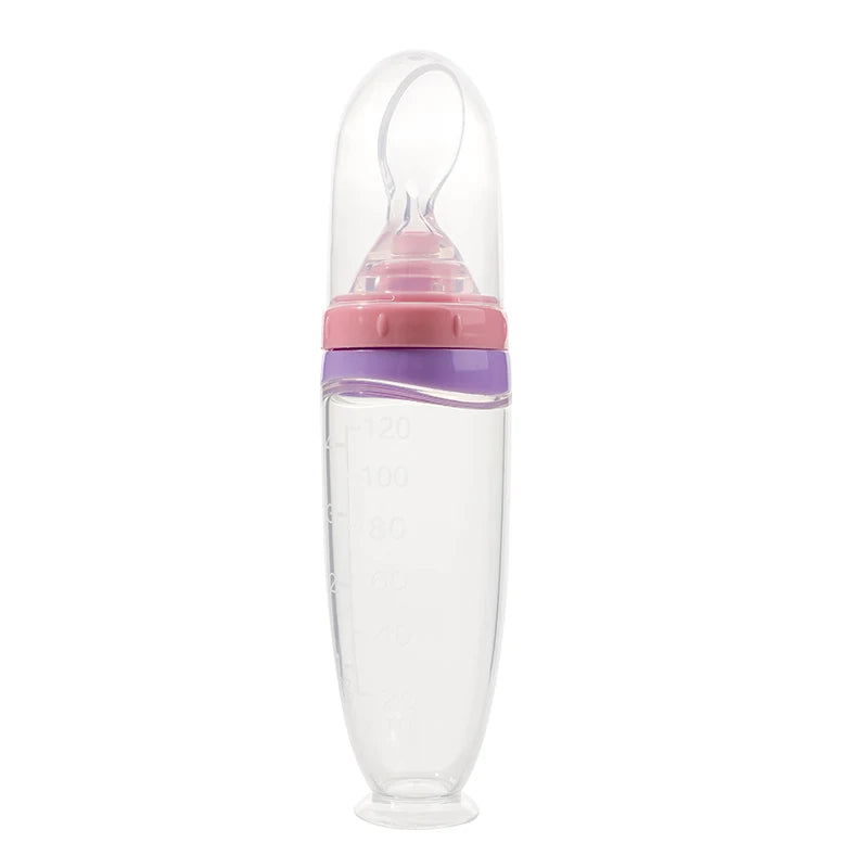 Squeeze Baby Food Feeder Bottle with Spoon