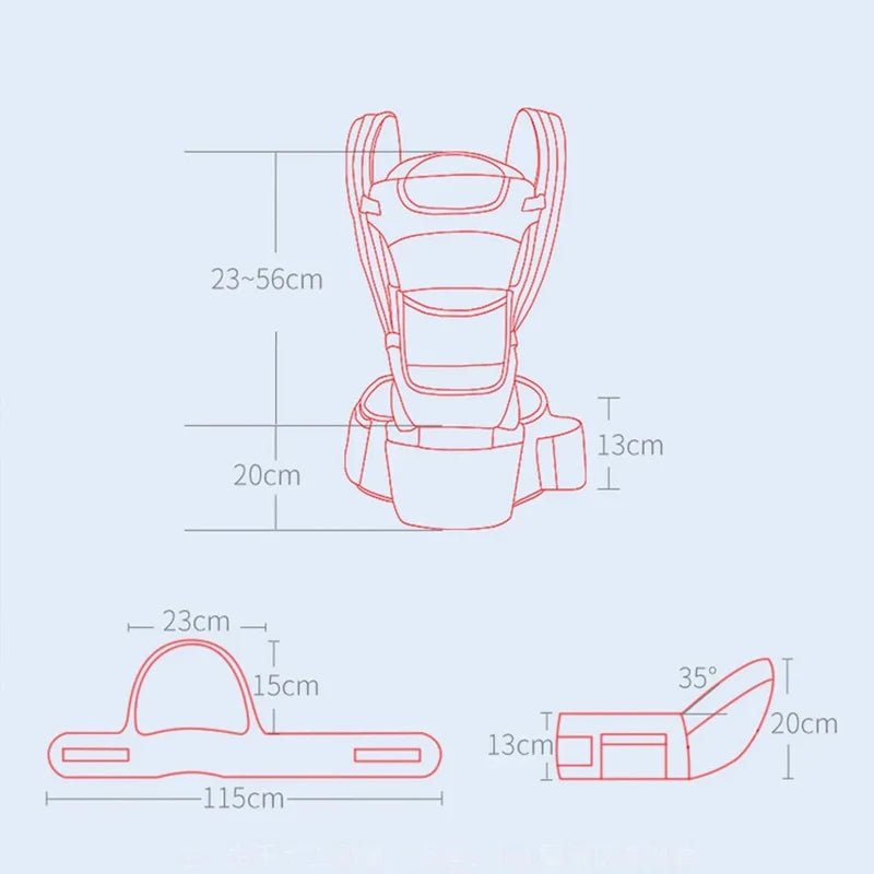 Ergonomic Baby Carrier with Hip Seat | Adjustable Infant & Toddler Carrier