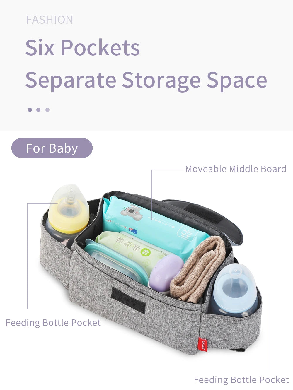 Stroller Organizer Bag – Portable Baby Storage & Bottle Holder