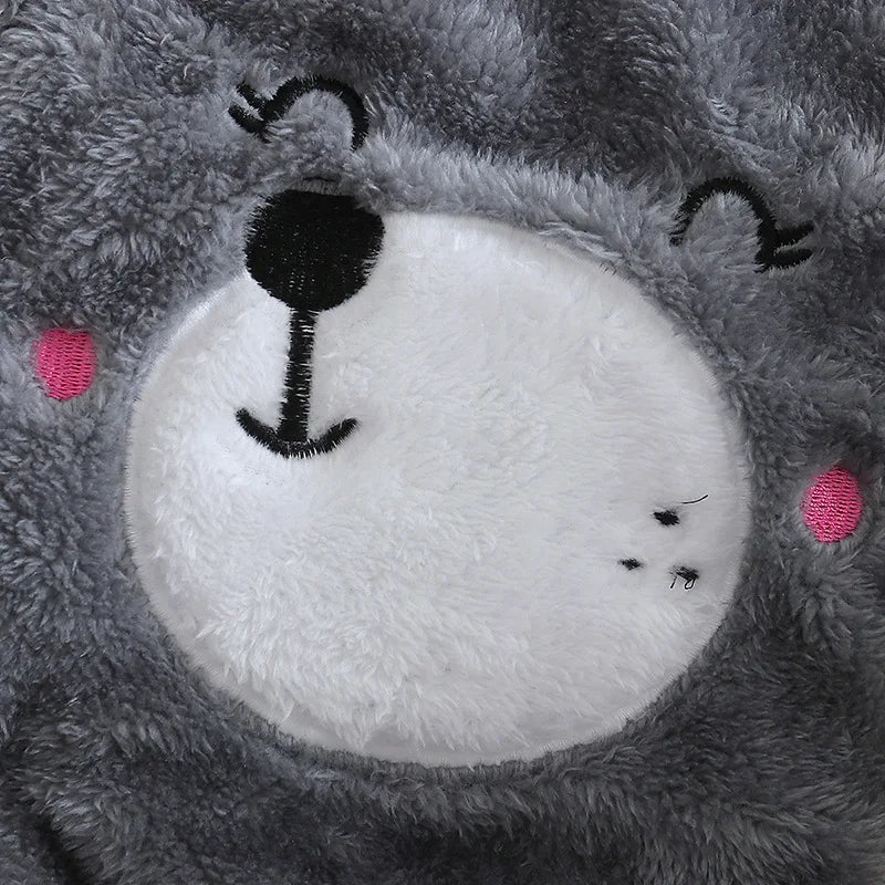 Cozy Baby Hooded Romper – Soft Winter Bunny & Bear Jumpsuit for Babies