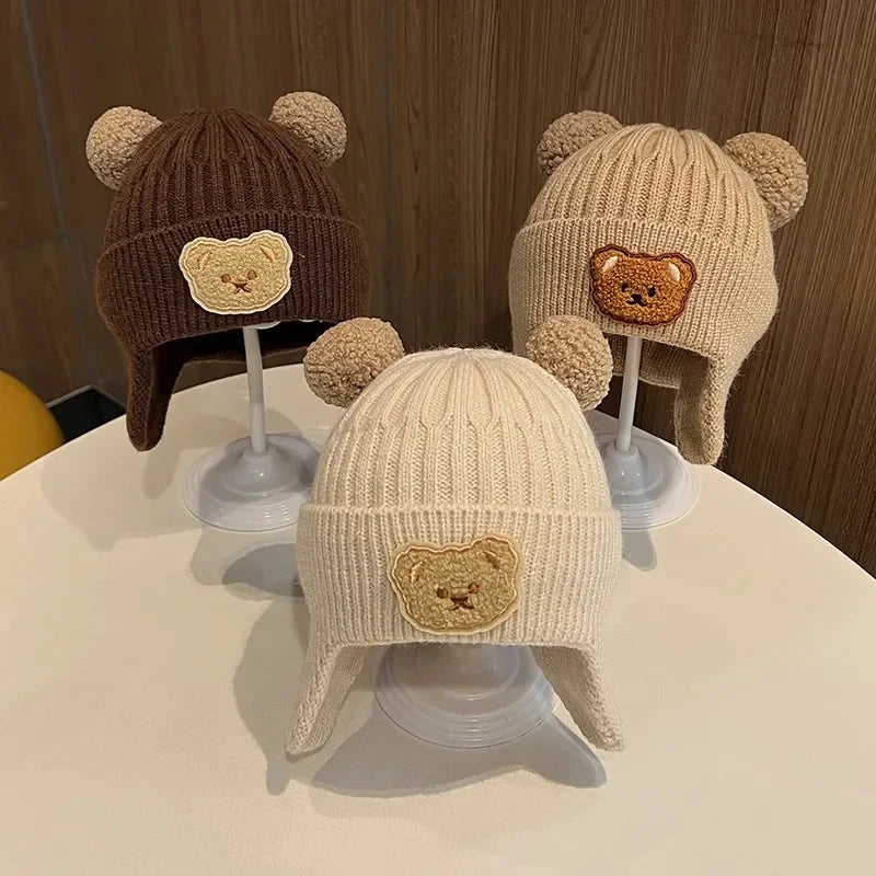 Baby Bear Winter Hat – Soft Knit Warm Ear Protection Beanie