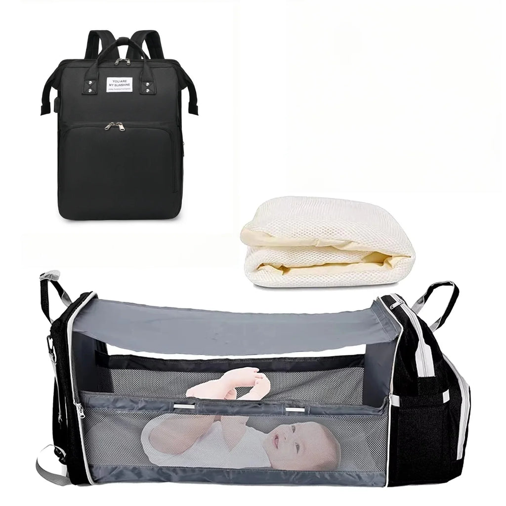BabyBumply™ 3-in-1 Diaper Bag Backpack & Portable Baby Bed
