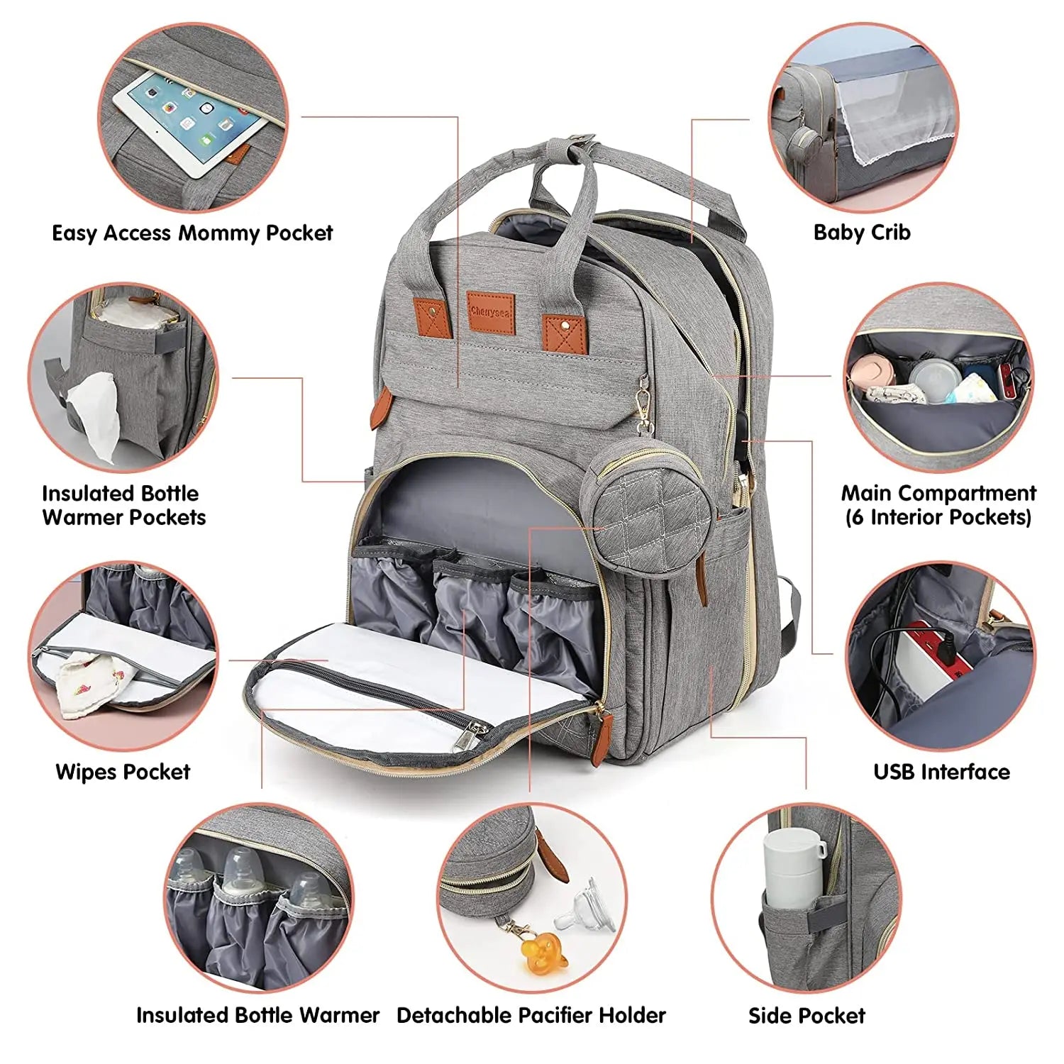 BabyBumply™ 3-in-1 Diaper Bag Backpack & Portable Baby Bed
